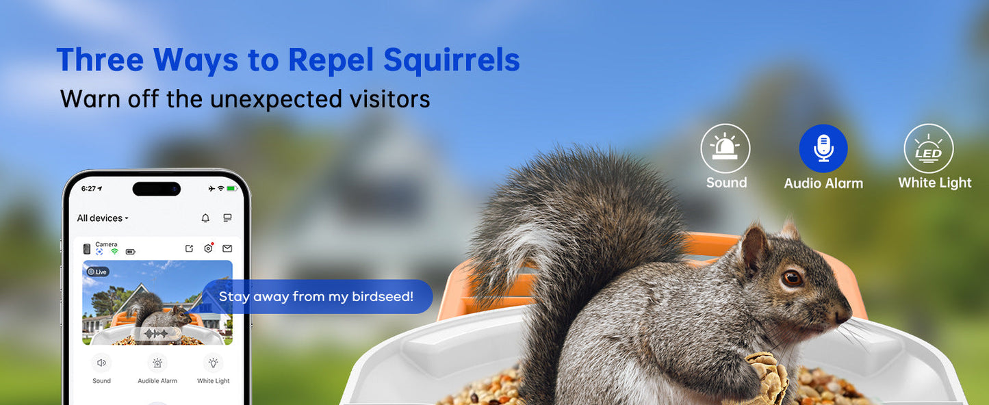 Smart Bird Feeder with Wireless Camera - AI Bird Watching & Recognition