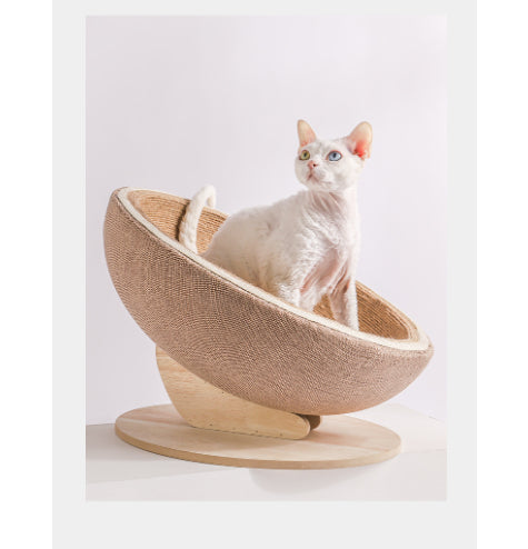 Cat Scratching Post - Eggshell Cup Bed with Scratch Pad Ball, Breathable Board